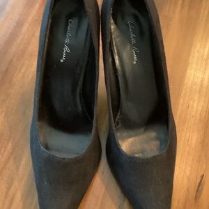 Charlotte Russe Black Pointed-Toe Suede Pumps